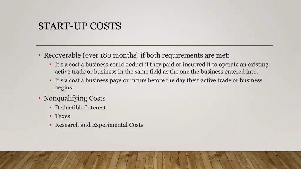 start up costs