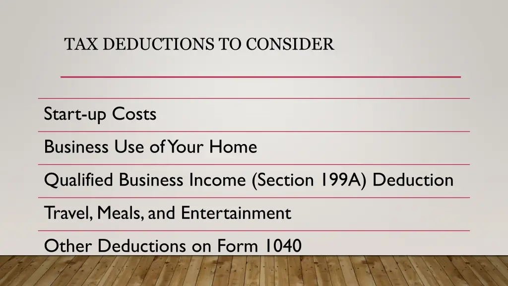 tax deductions to consider