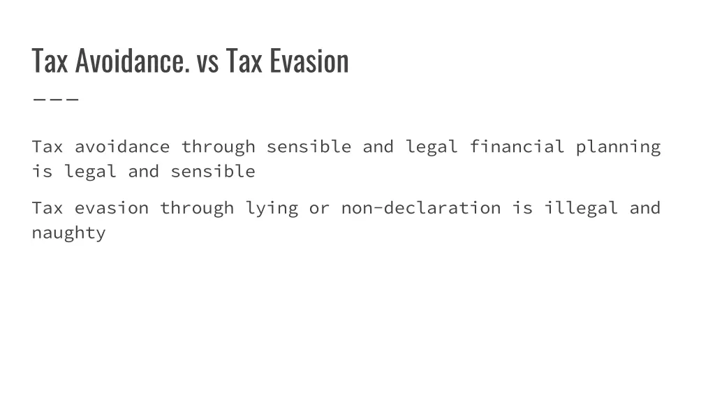 tax avoidance vs tax evasion