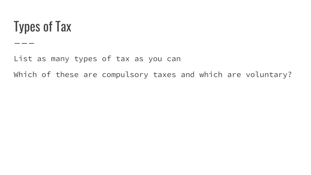 types of tax