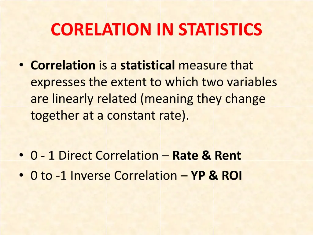 corelation in statistics