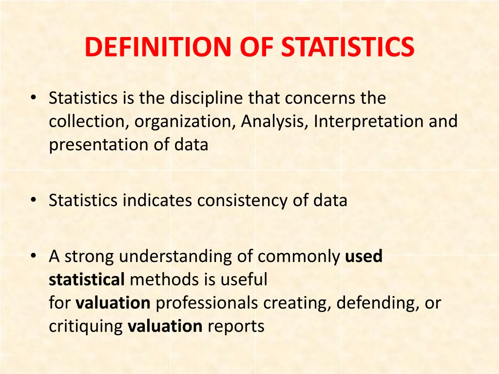 definition of statistics