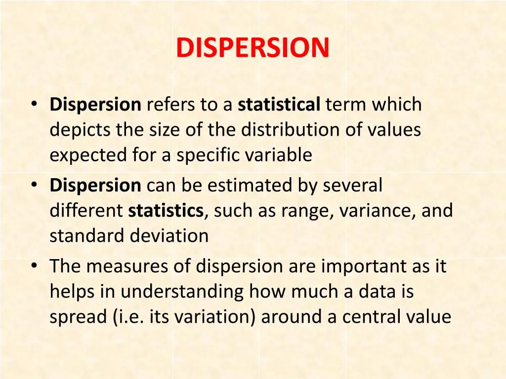 dispersion