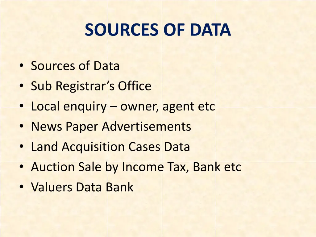 sources of data