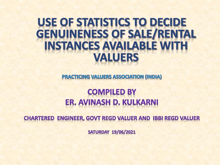 use of statistics to decide genuineness of sale