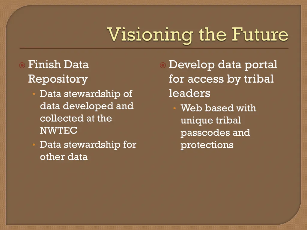finish data repository data stewardship of data
