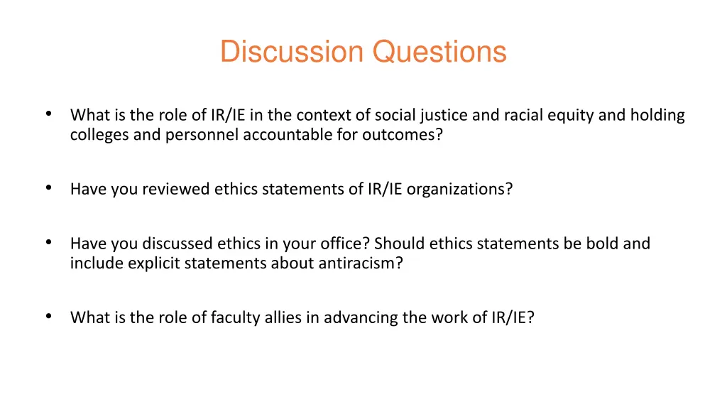 discussion questions