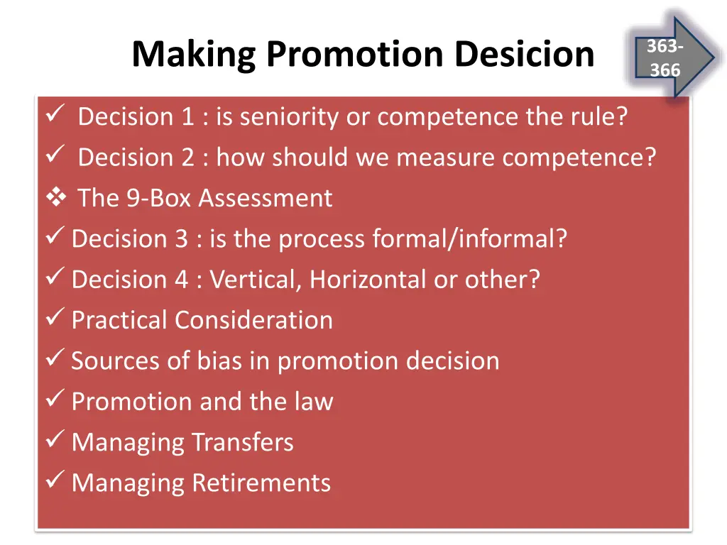 making promotion desicion
