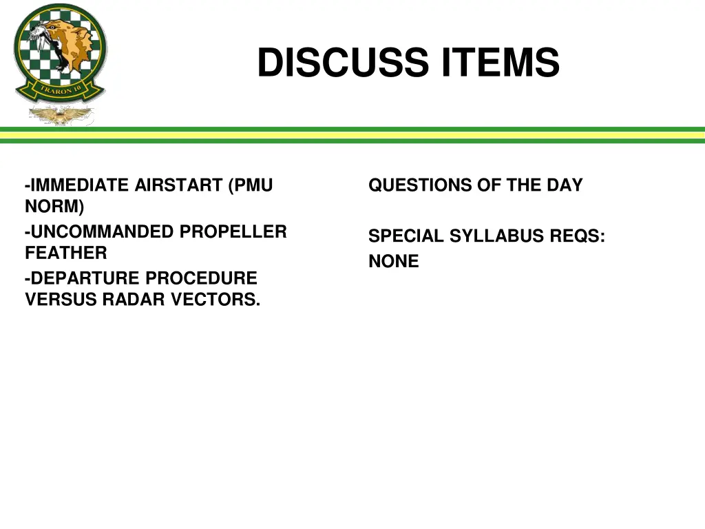 discuss items