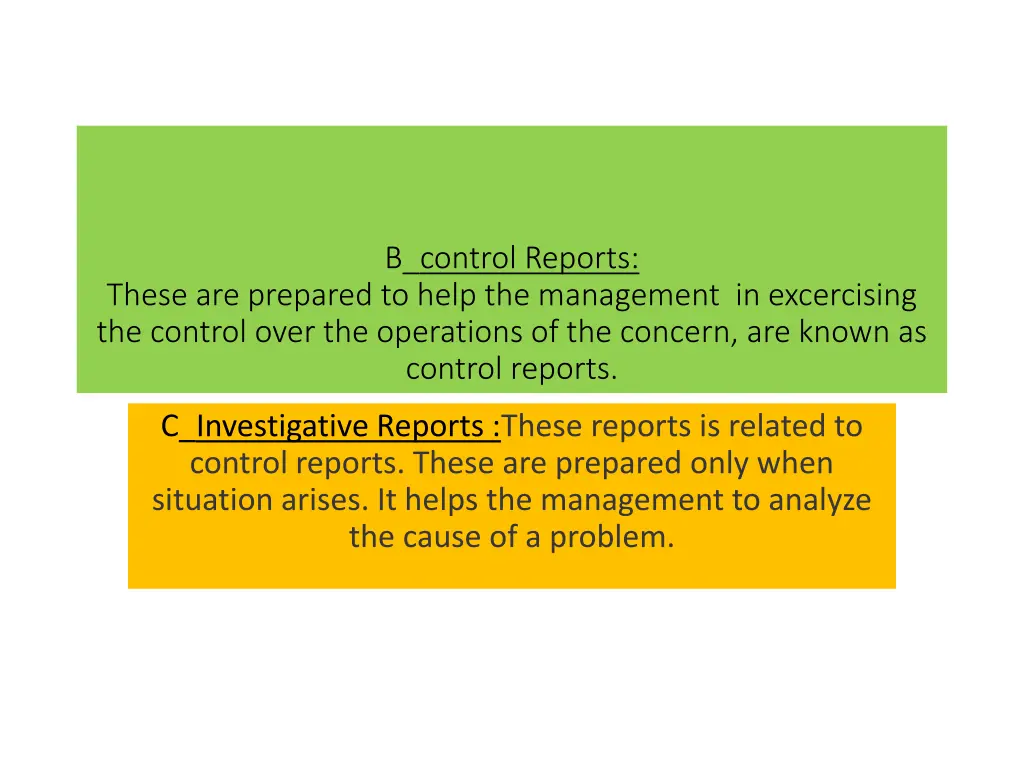 b control reports