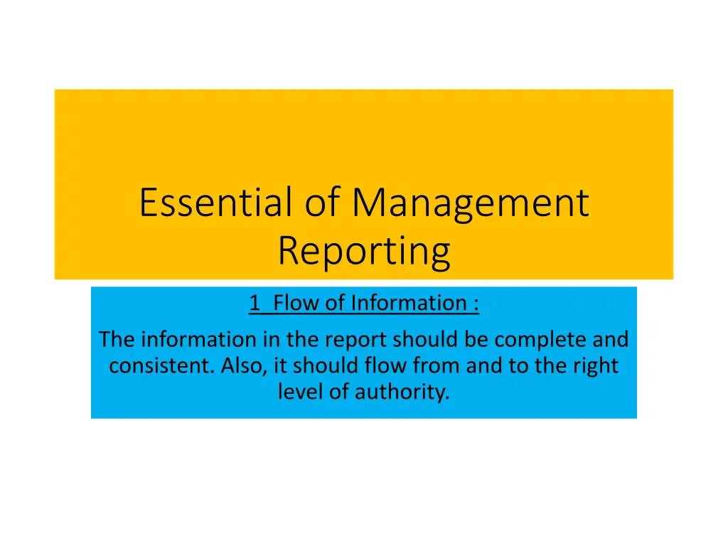essential of management reporting