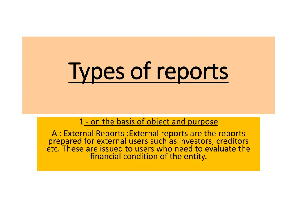 types of reports types of reports