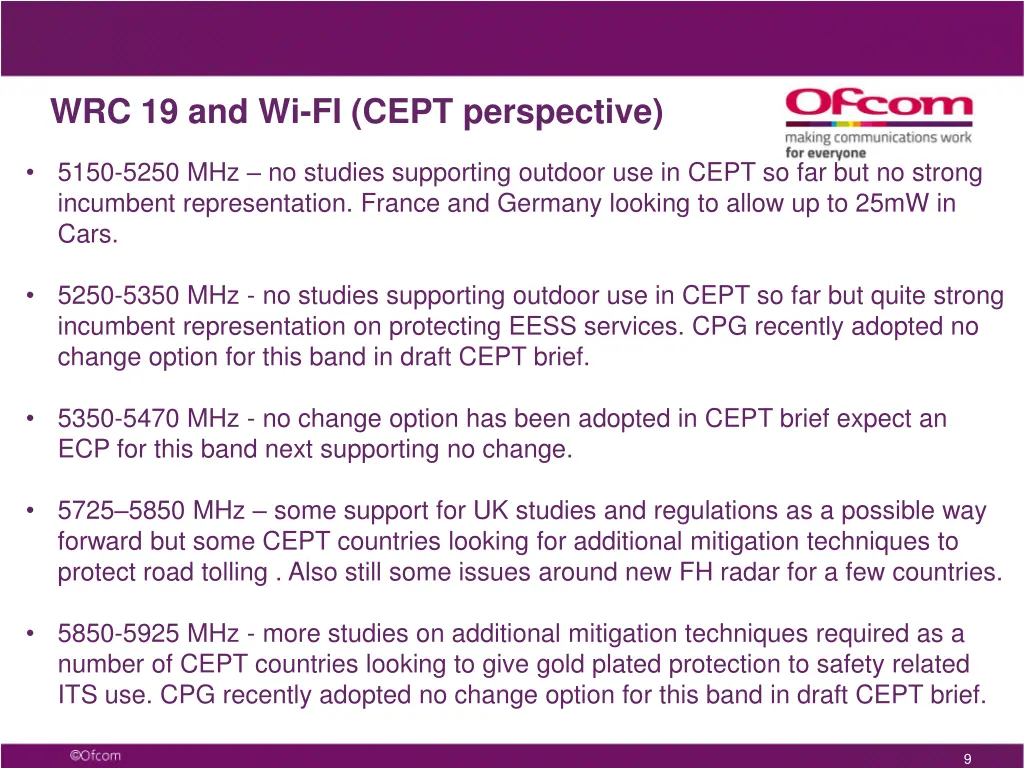 wrc 19 and wi fi cept perspective