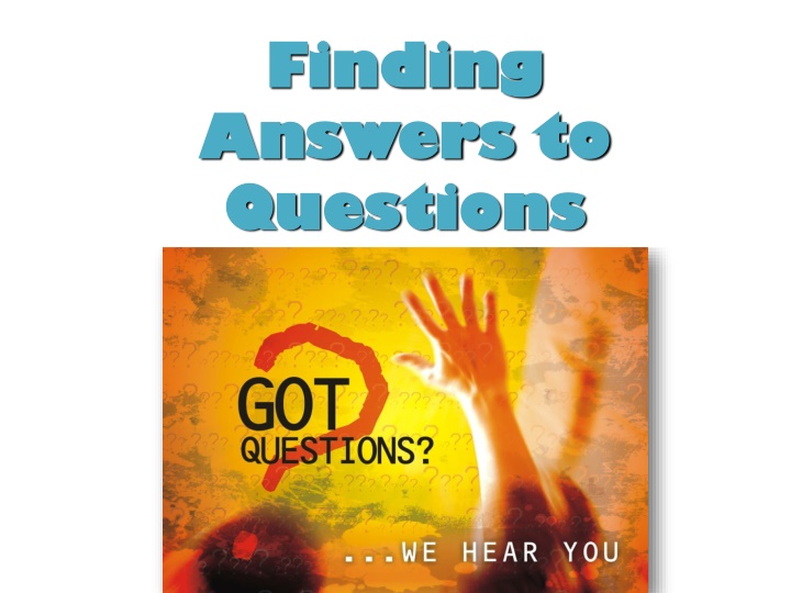 finding finding answers to answers to questions