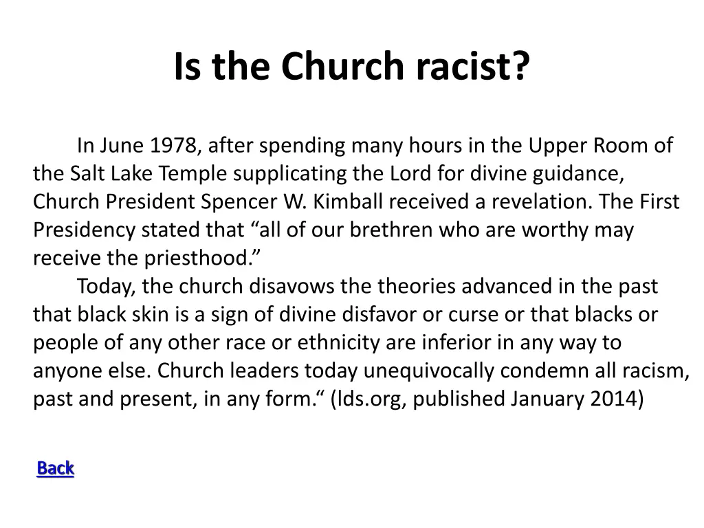 is the church racist 2