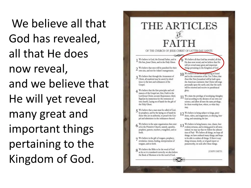 we believe all that god has revealed all that