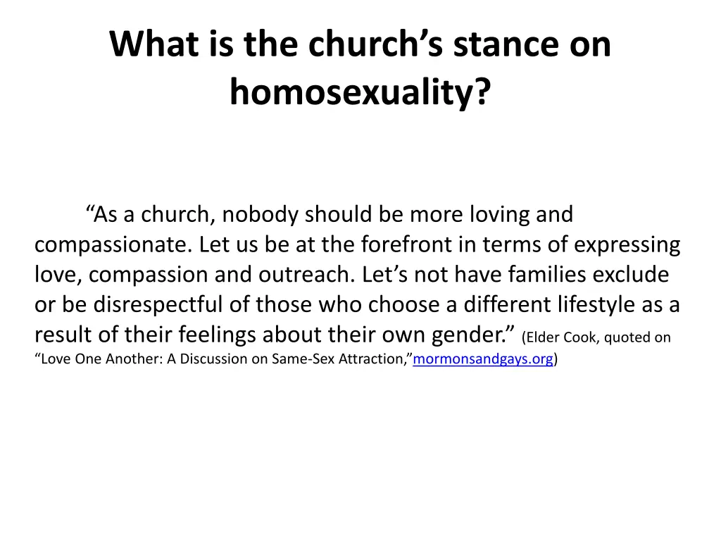 what is the church s stance on homosexuality 2