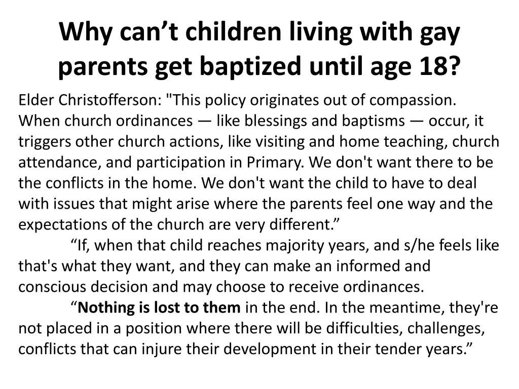 why can t children living with gay parents