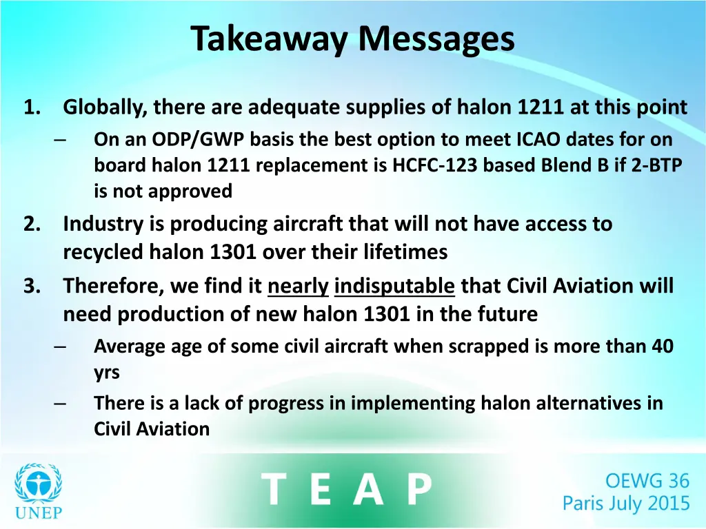 takeaway messages