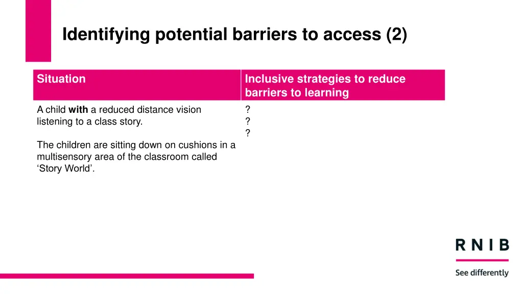 identifying potential barriers to access 2