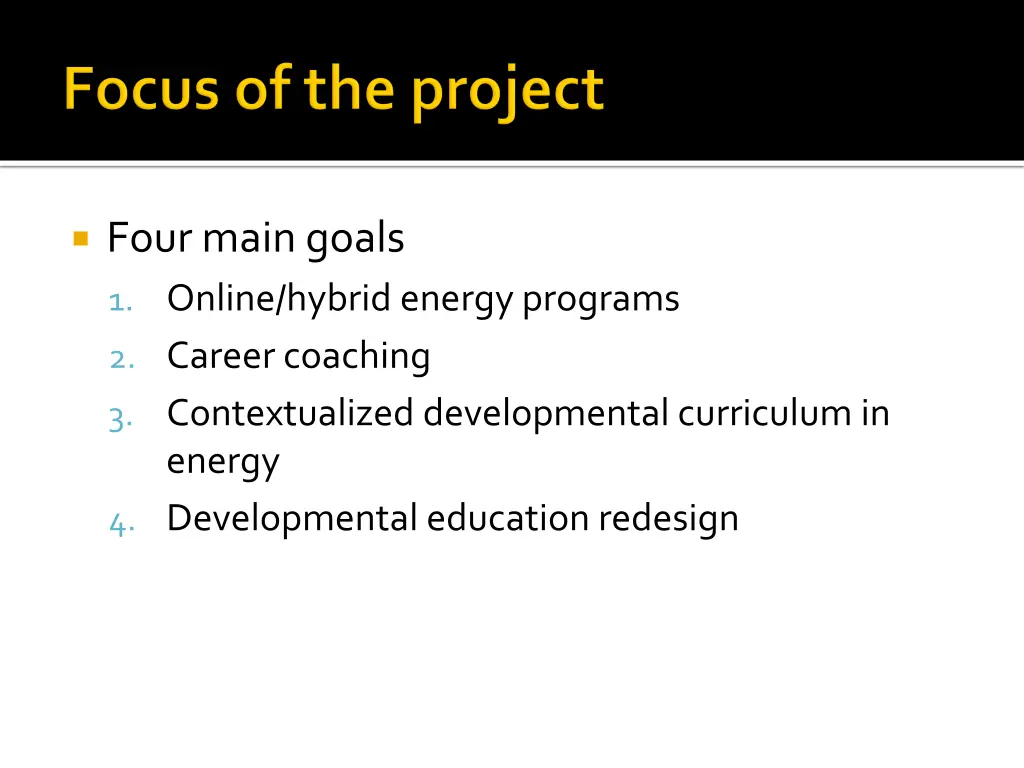 four main goals 1 online hybrid energy programs