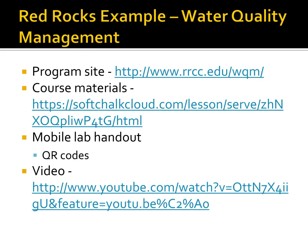 program site http www rrcc edu wqm course