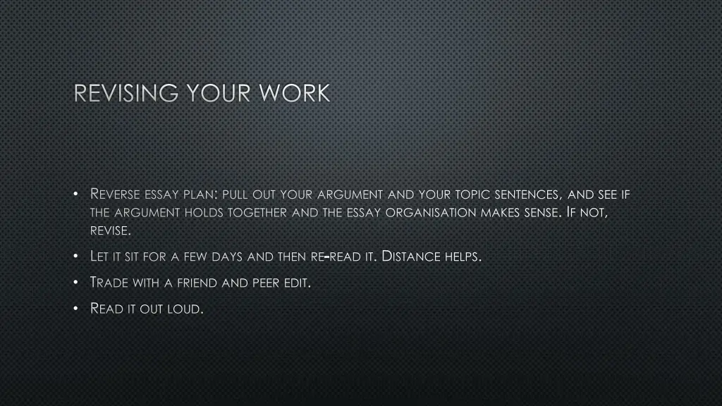 revising your work