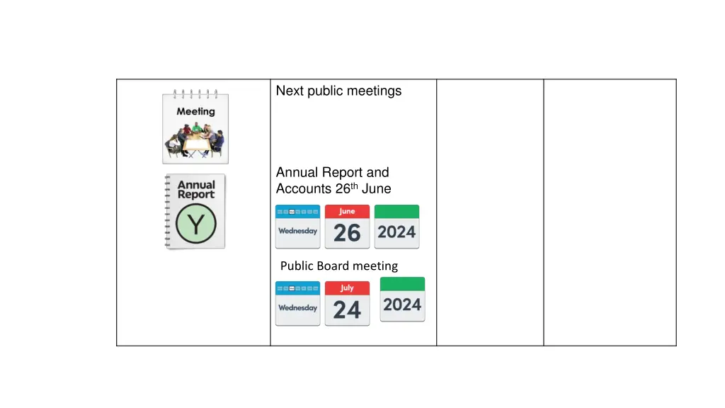 next public meetings