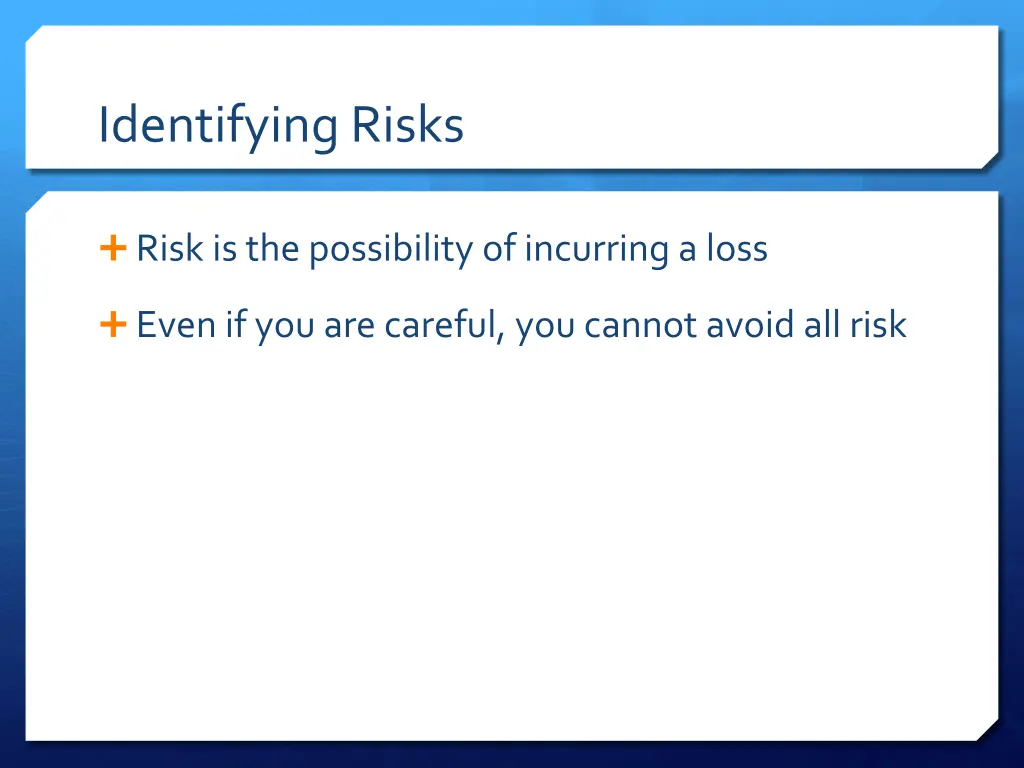 identifying risks