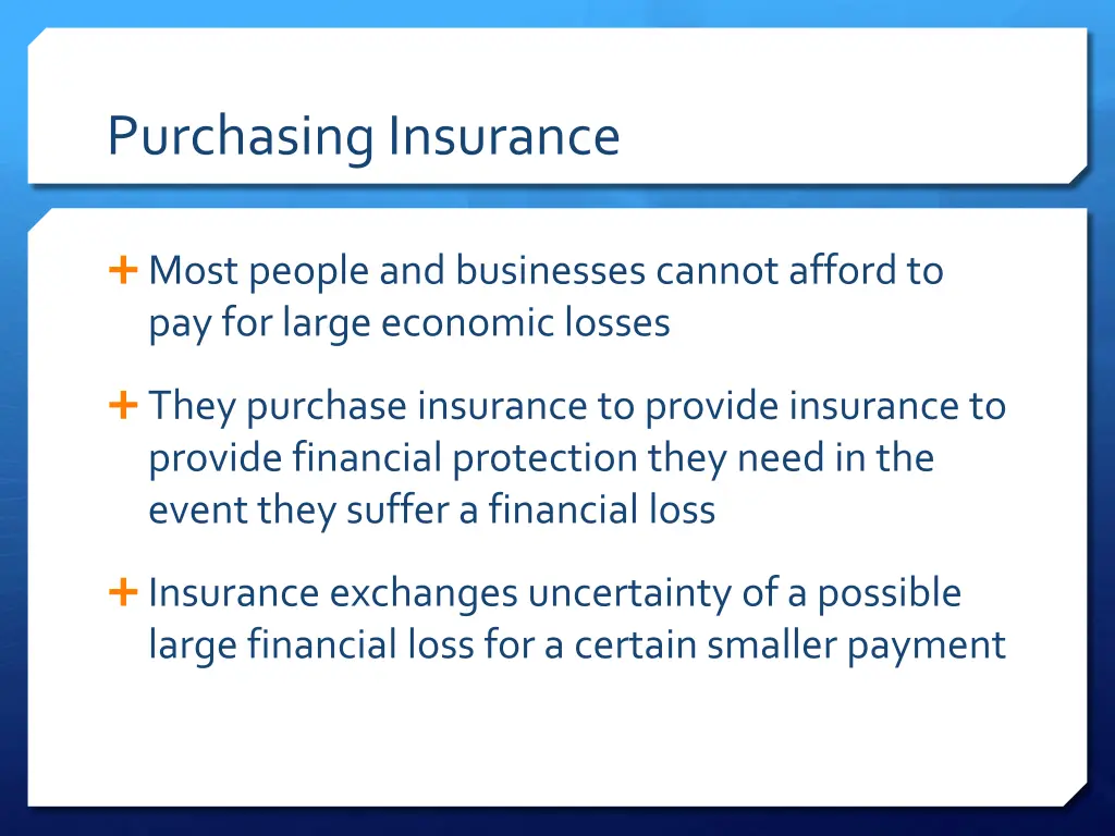 purchasing insurance