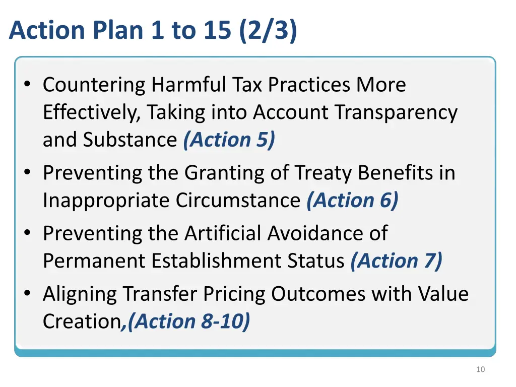 action plan 1 to 15 2 3