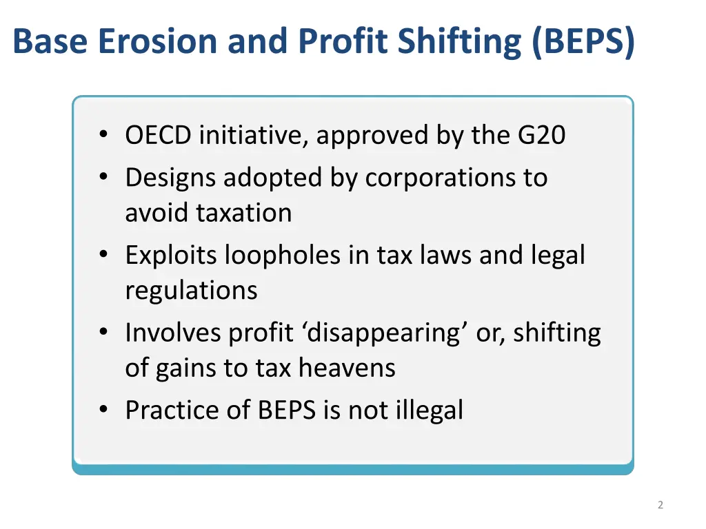 base erosion and profit shifting beps 1