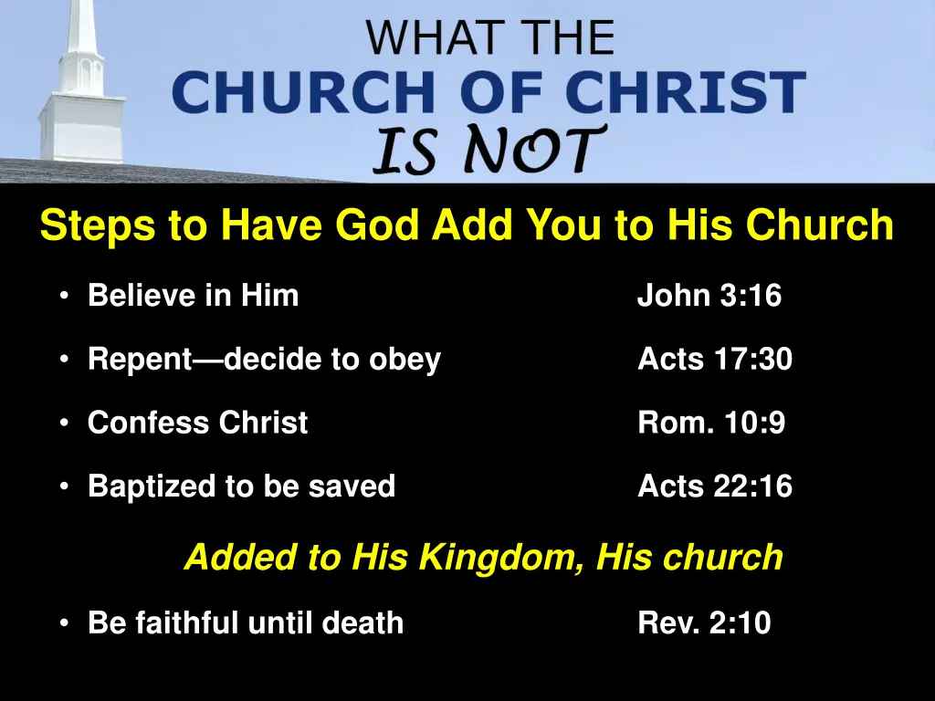 steps to have god add you to his church