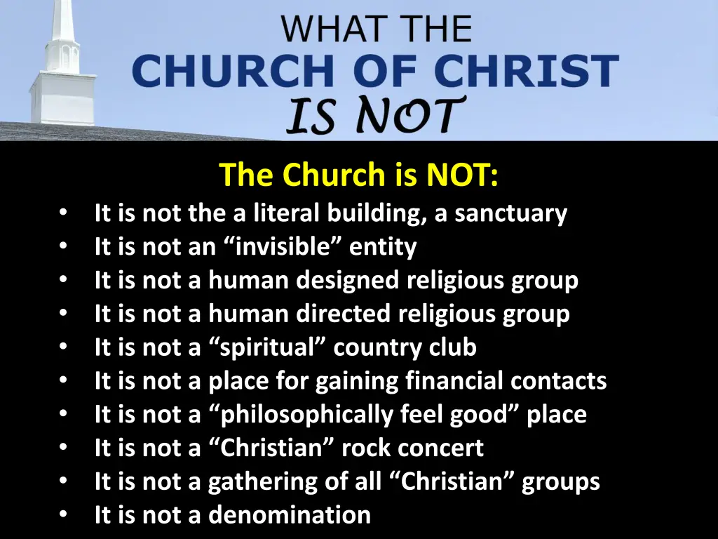 the church is not it is not the a literal