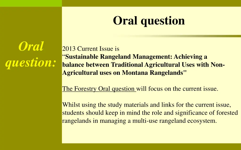 oral question