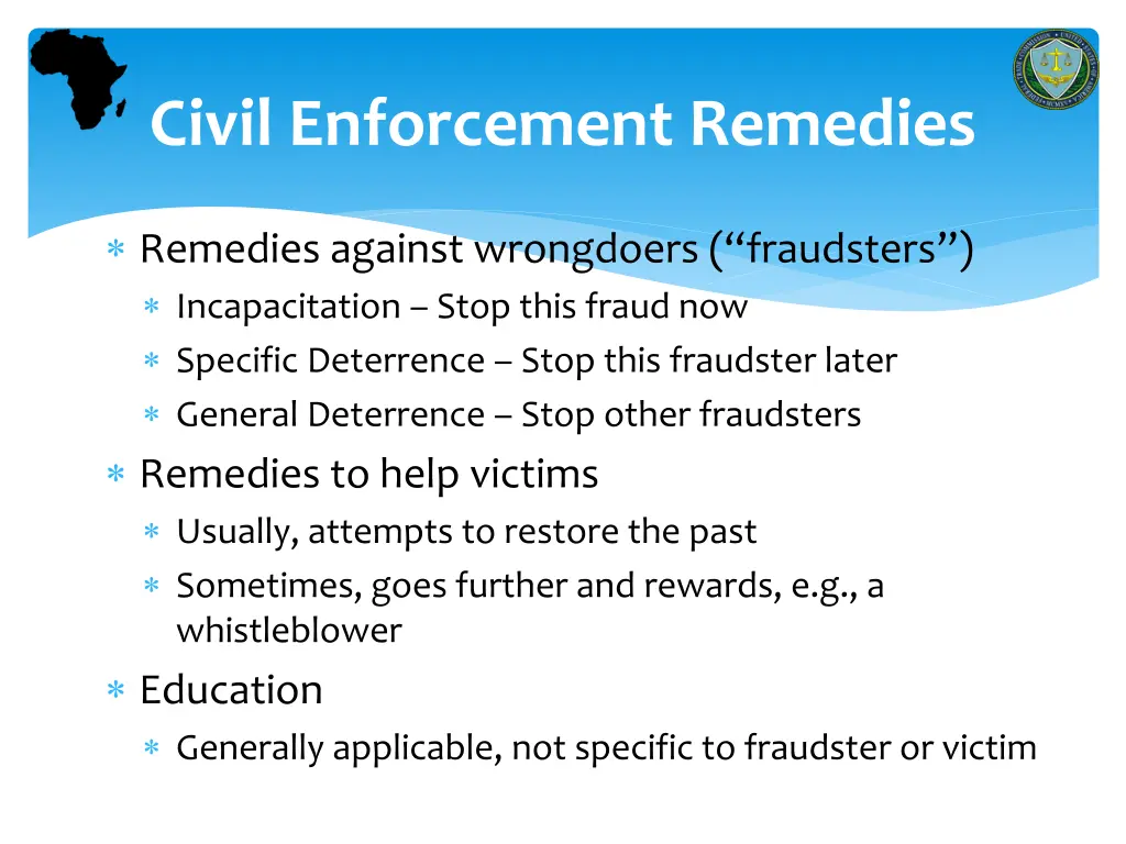 civil enforcement remedies 1