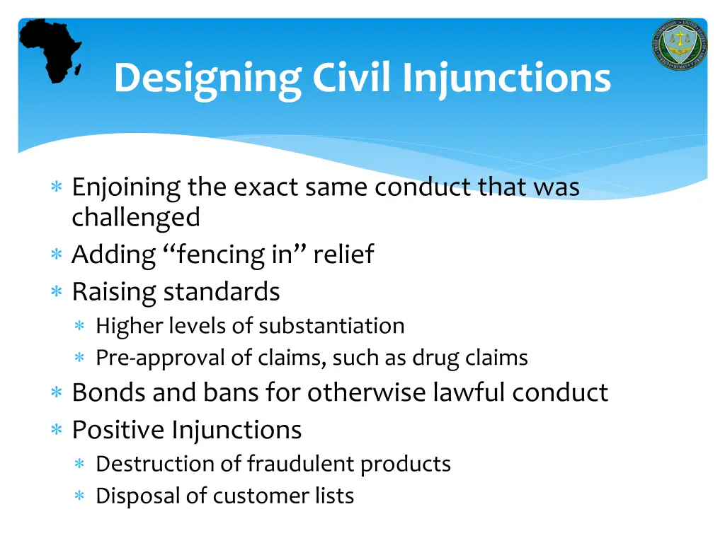 designing civil injunctions