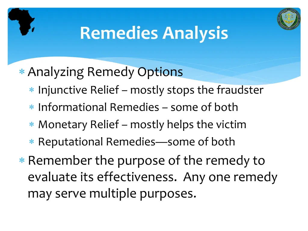 remedies analysis