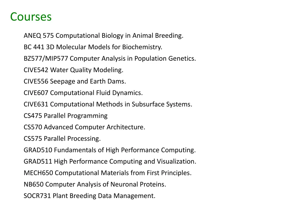 courses