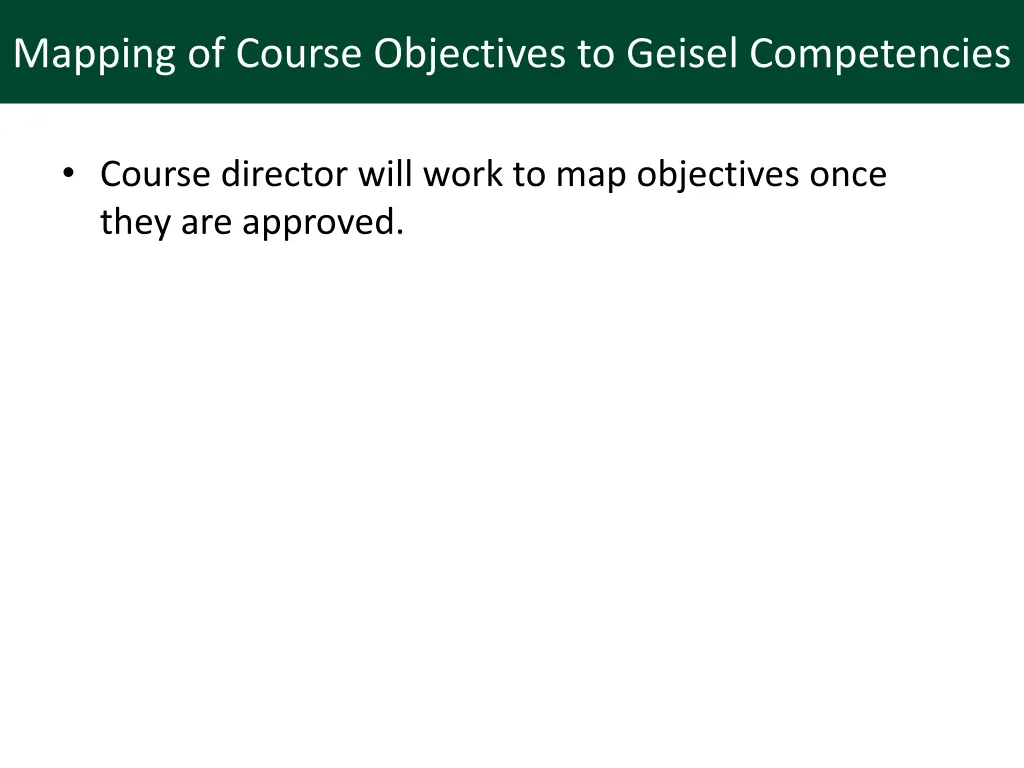 mapping of course objectives to geisel