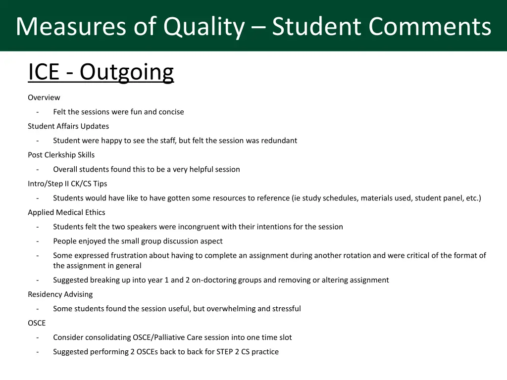 measures of quality student comments 3
