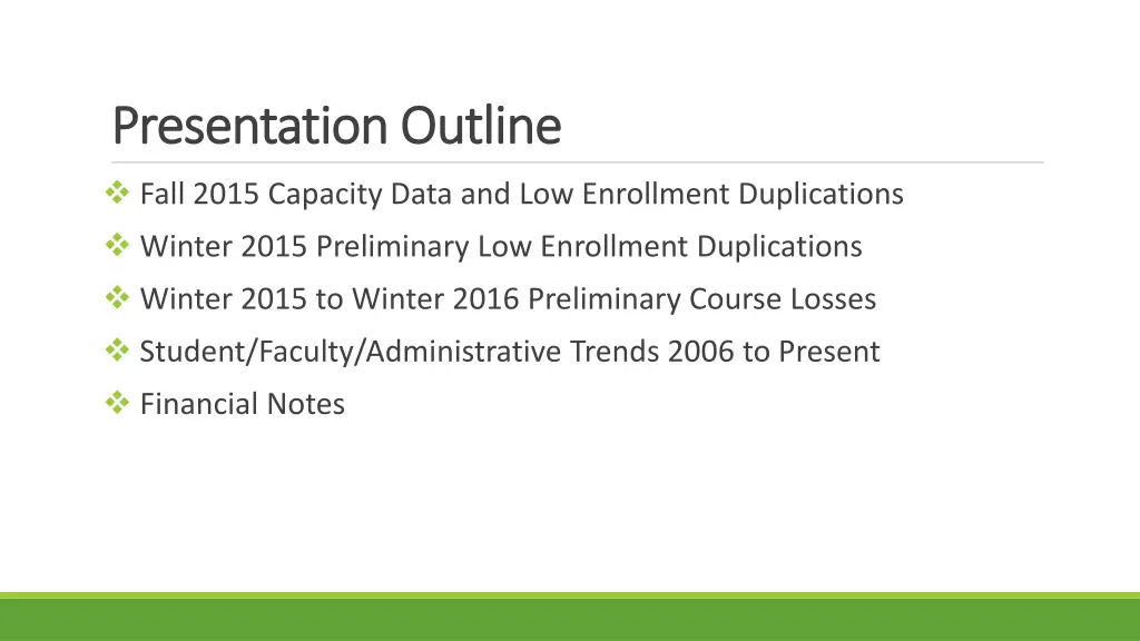 presentation outline presentation outline
