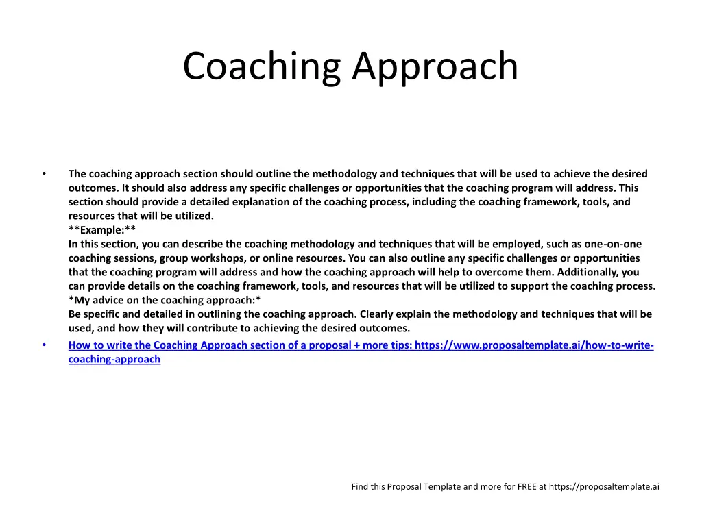 coaching approach