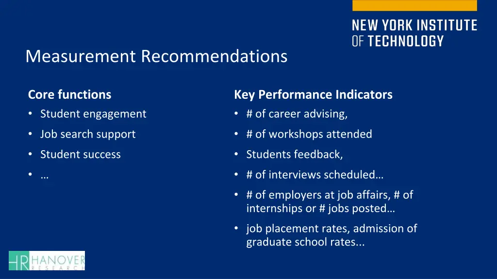 measurement recommendations