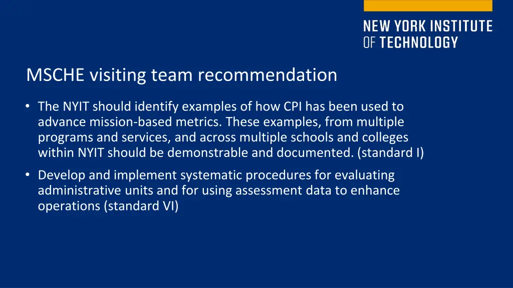 msche visiting team recommendation
