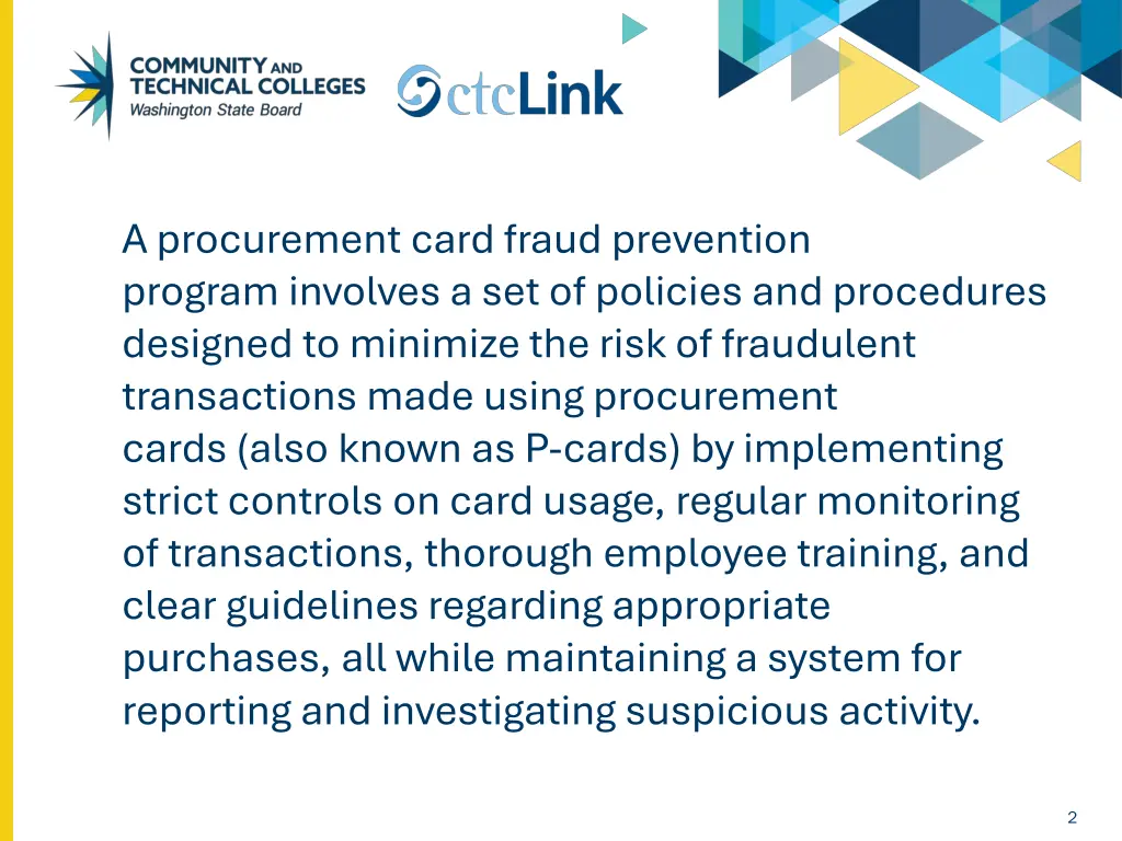 a procurement card fraud prevention program