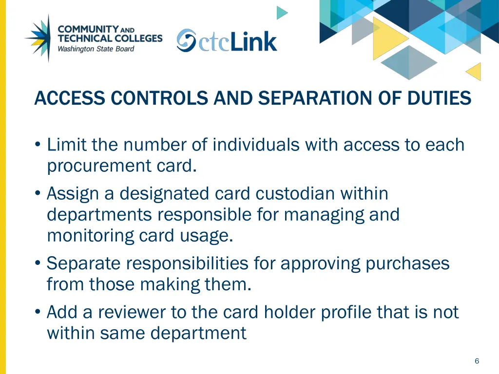 access controls and separation of duties