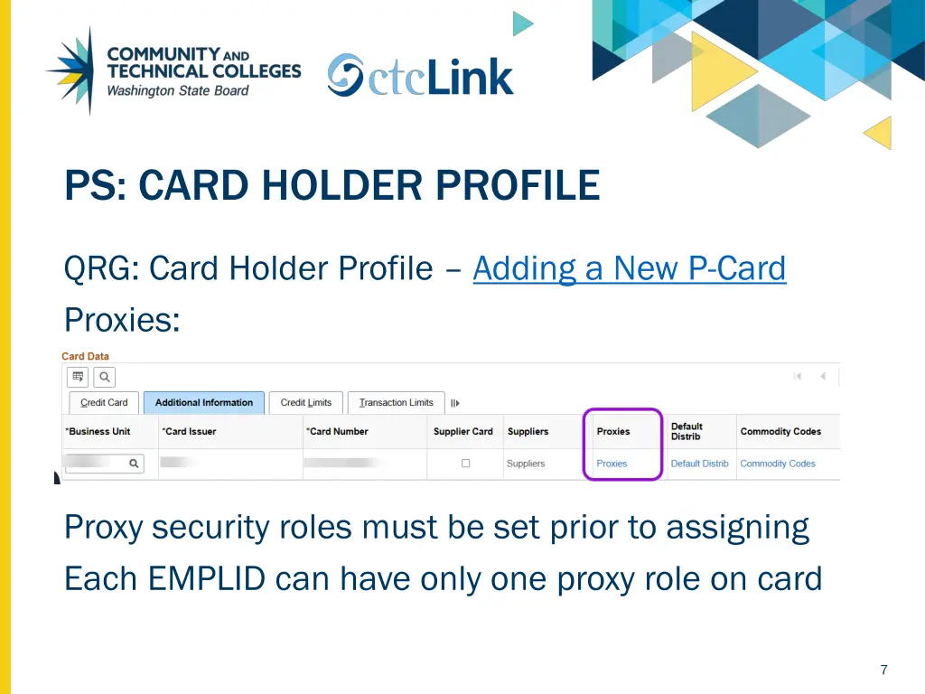 ps card holder profile