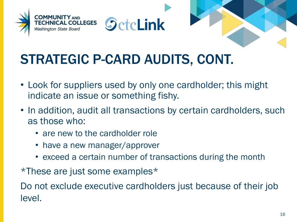 strategic p card audits cont