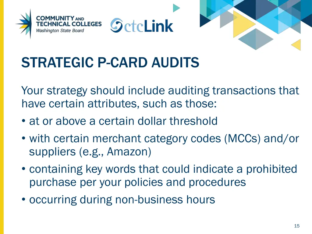 strategic p card audits